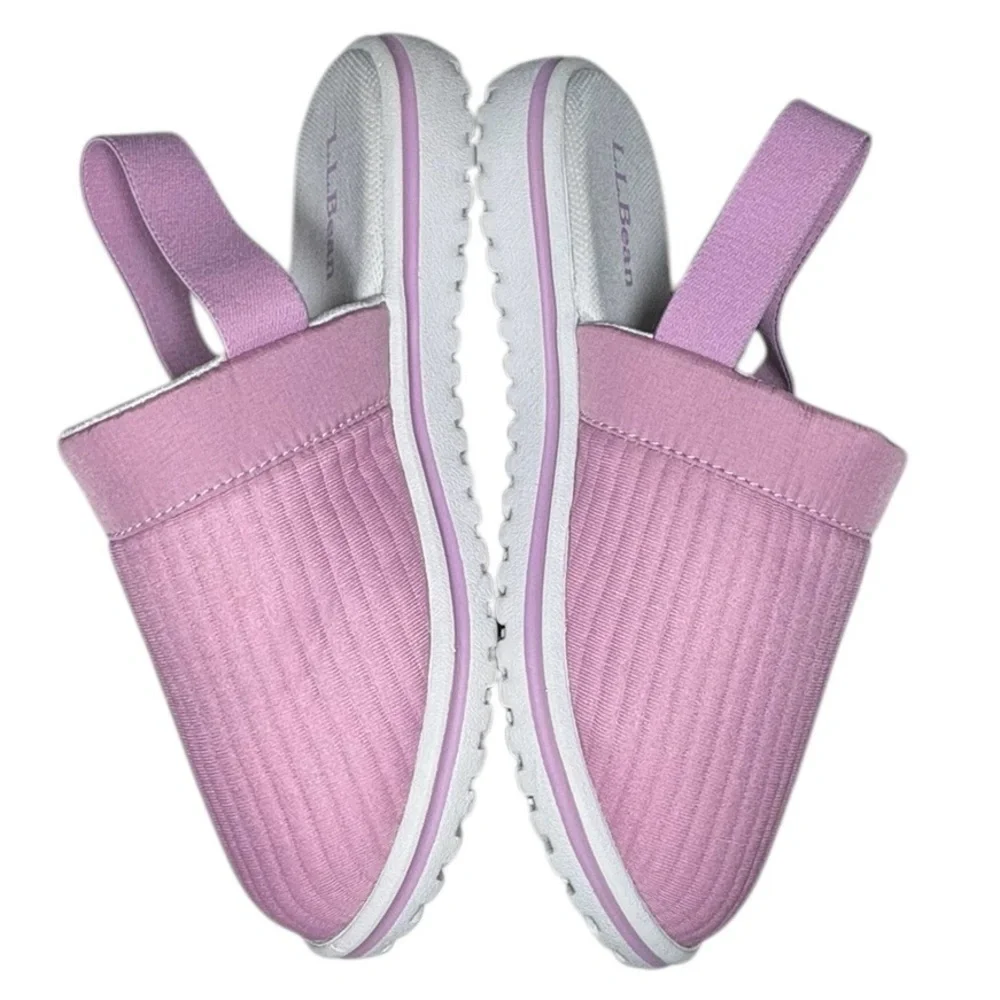 L.L. Bean Big Kids Airlight Mauve Berry Slingback Slippers Size 3-4
